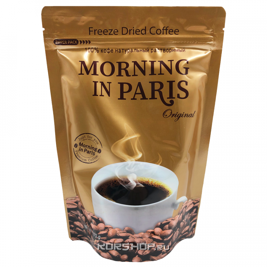 Натуральный растворимый сублимированный кофе Morning in Paris, Корея, 170 г