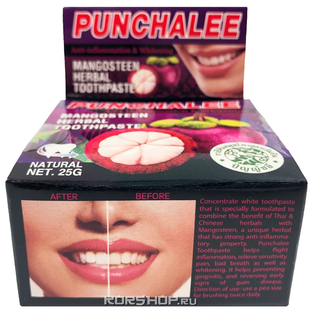 Растительная зубная паста с экстрактом мангостина Punchalee, Таиланд, 25 г