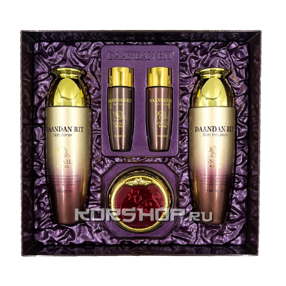 Антивозрастной набор для лица с улиткой Royal Premium Snail 3Set Jigott Daandan Bit, Корея, 390 г
