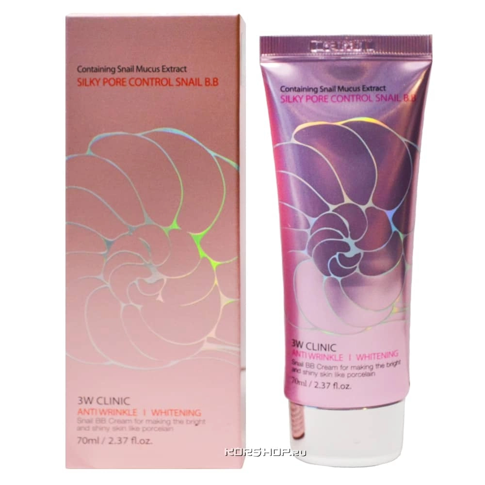 ВВ-крем с экстрактом улитки BB Cream Silky Pore Control 3W Clinic, Корея, 70 мл ВВ-крем с экстрактом улитки BB Cream Silky Pore Control 3W Clinic, Корея, 70 мл