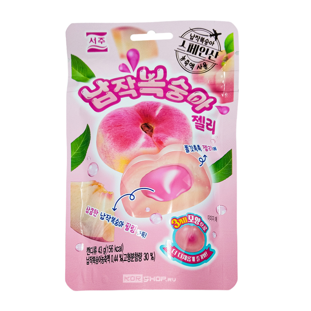 Мармелад со вкусом плоского персика Delight Seoju, Корея, 43 г