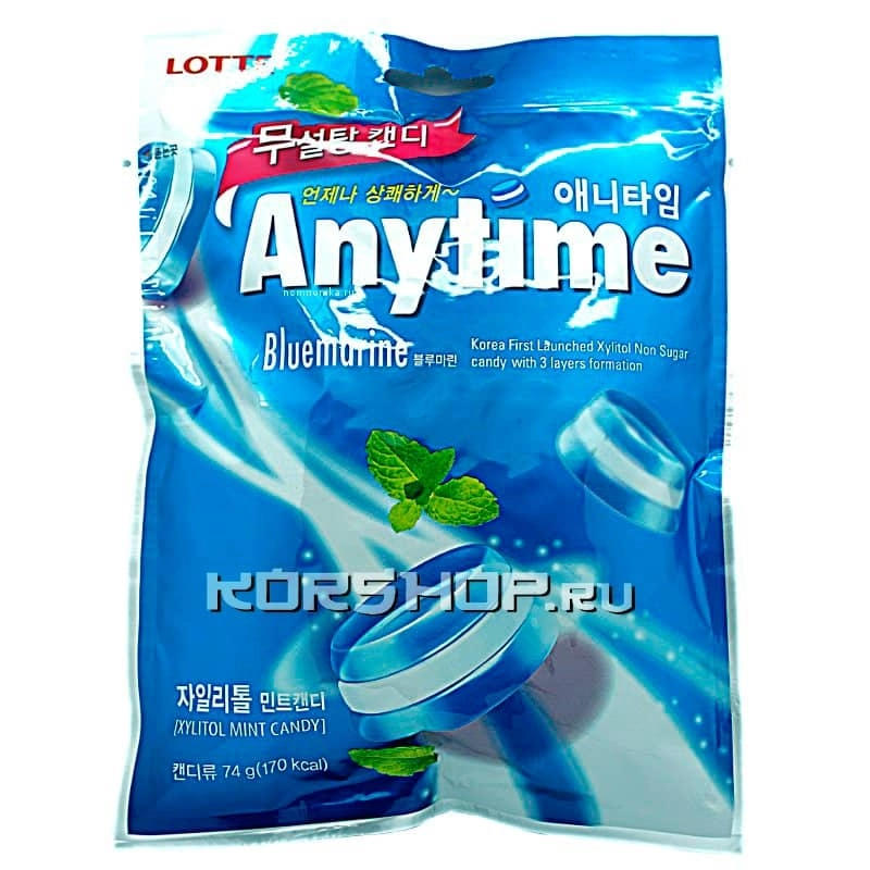 Леденцы Ксилитол Энитайм Блюмарин (Xylitol Anytime), Lotte, 60 г Леденцы Ксилитол Энитайм Блюмарин (Xylitol Anytime), Lotte, 60 г