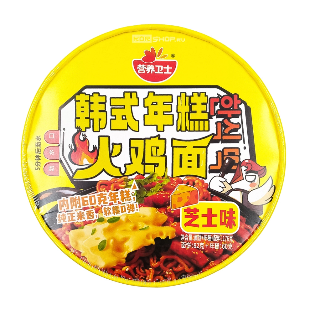 Лапша б/п с токпокки в корейском стиле с сырным вкусом Yingyang Weishi, Китай, 176 г Лапша б/п с токпокки в корейском стиле с сырным вкусом Yingyang Weishi, Китай, 176 г