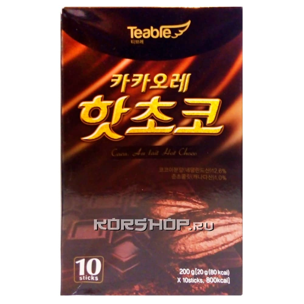 Смесь для приготовления горячего шоколада Cacao au Lait Hot Choco (10 шт.), Корея, 200 г