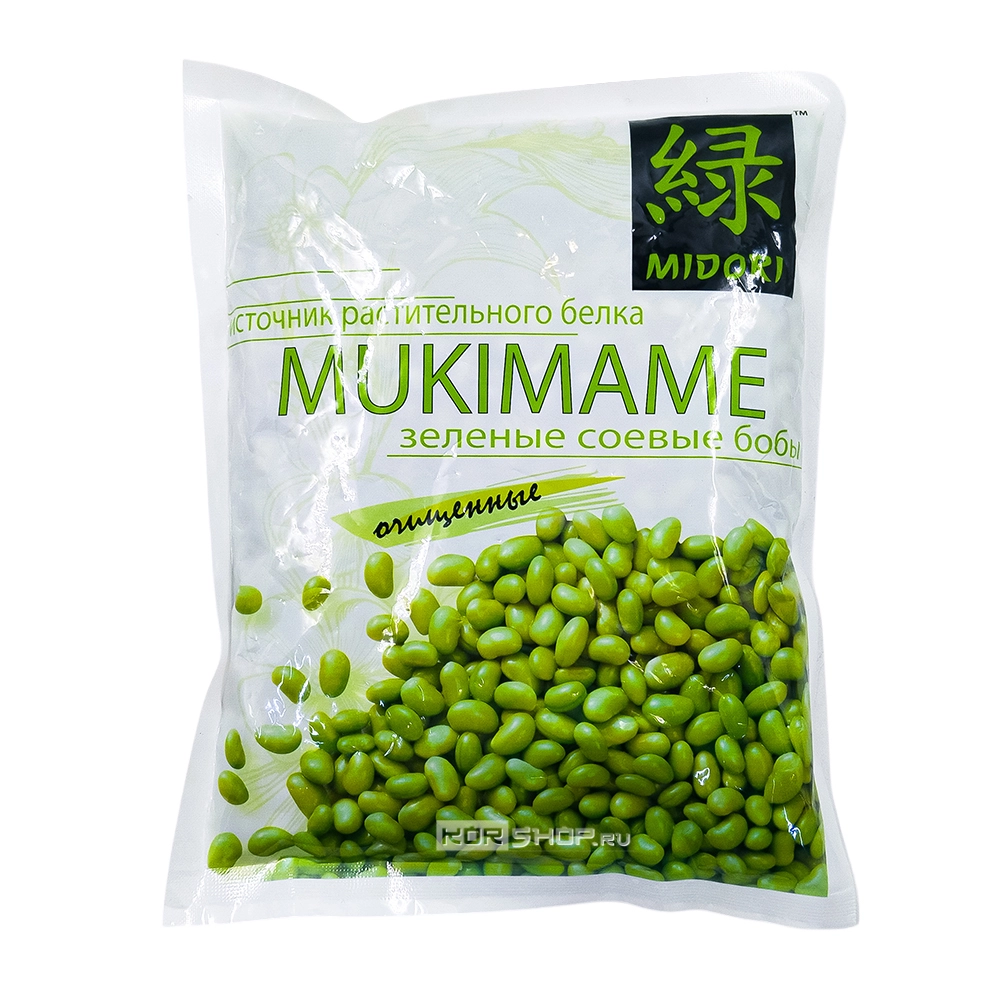 Замороженные соевые бобы эдамаме очищенные Midori, Китай, 500 г Замороженные соевые бобы эдамаме очищенные Midori, Китай, 500 г
