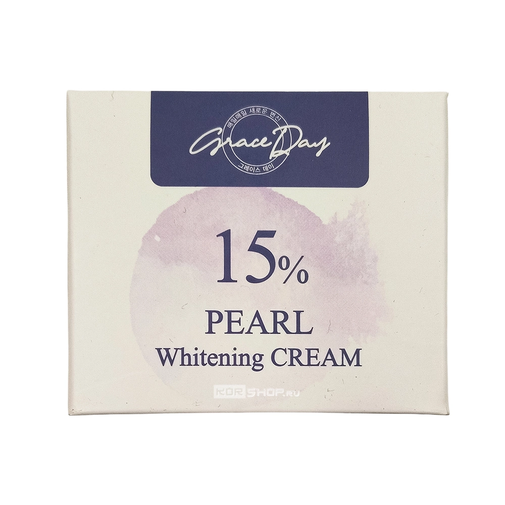 Отбеливающий крем для лица с жемчужной пудрой 15% Pearl Whitening Cream Grace Day, Корея, 50 мл