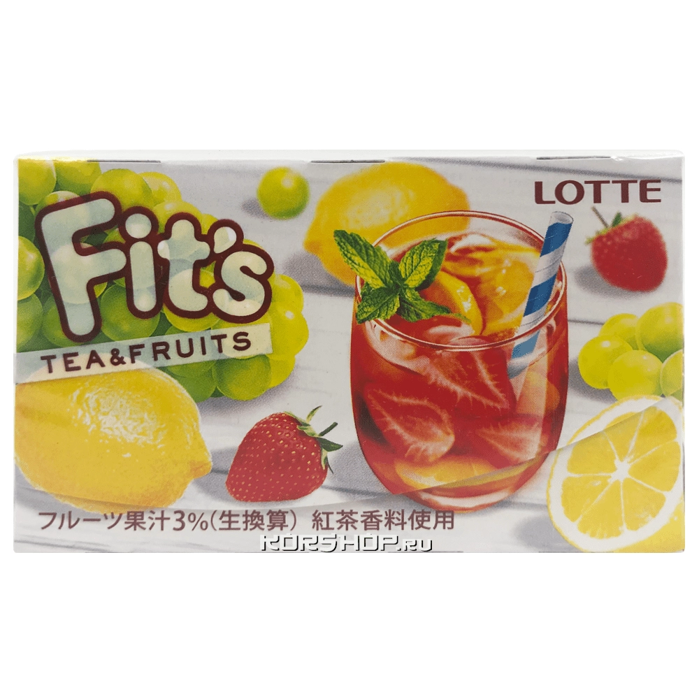 Жевательная резинка со вкусом фруктового чая Fit's Lotte, Япония, 24 г