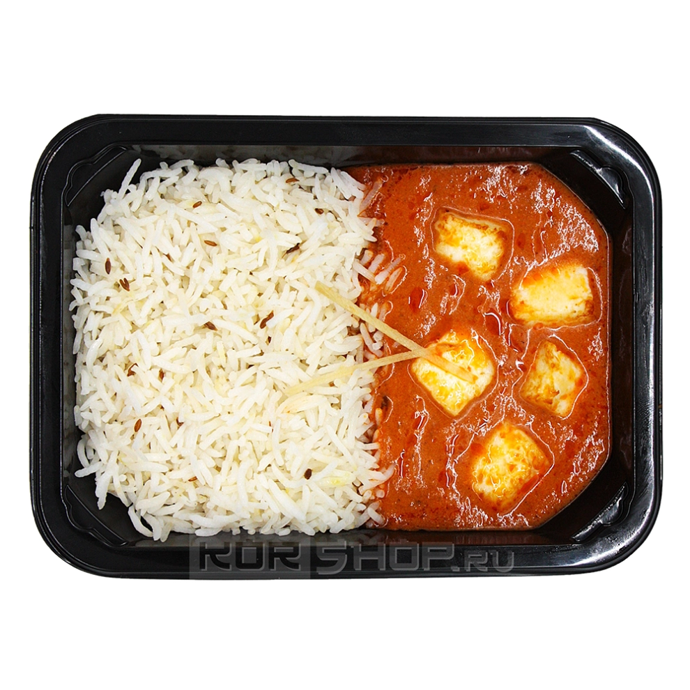 Томатно-сливочная подливка «Шахи панир» с индийским сыром и рисом басмати Ashokas, 300 г