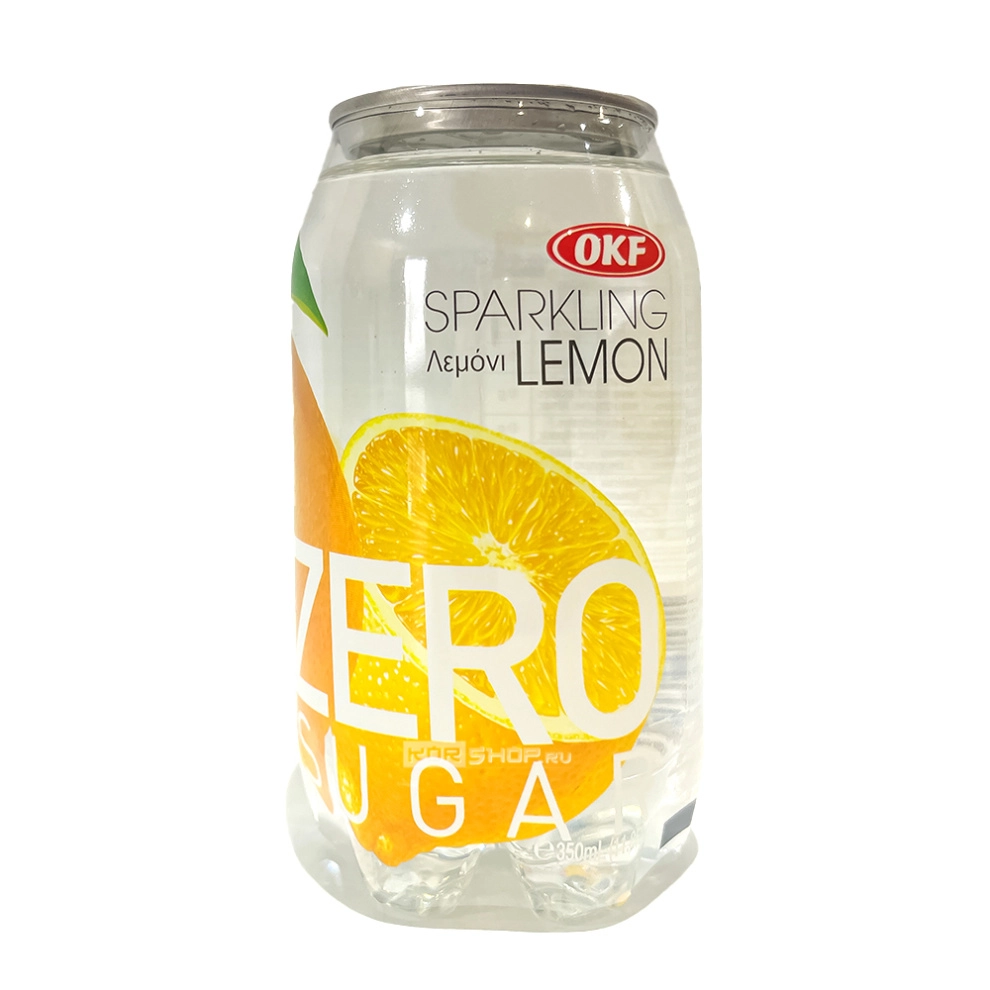 Напиток газированный без сахара со вкусом лимона Sparkling Lemon Zero Sugar OKF, Корея, 350 мл