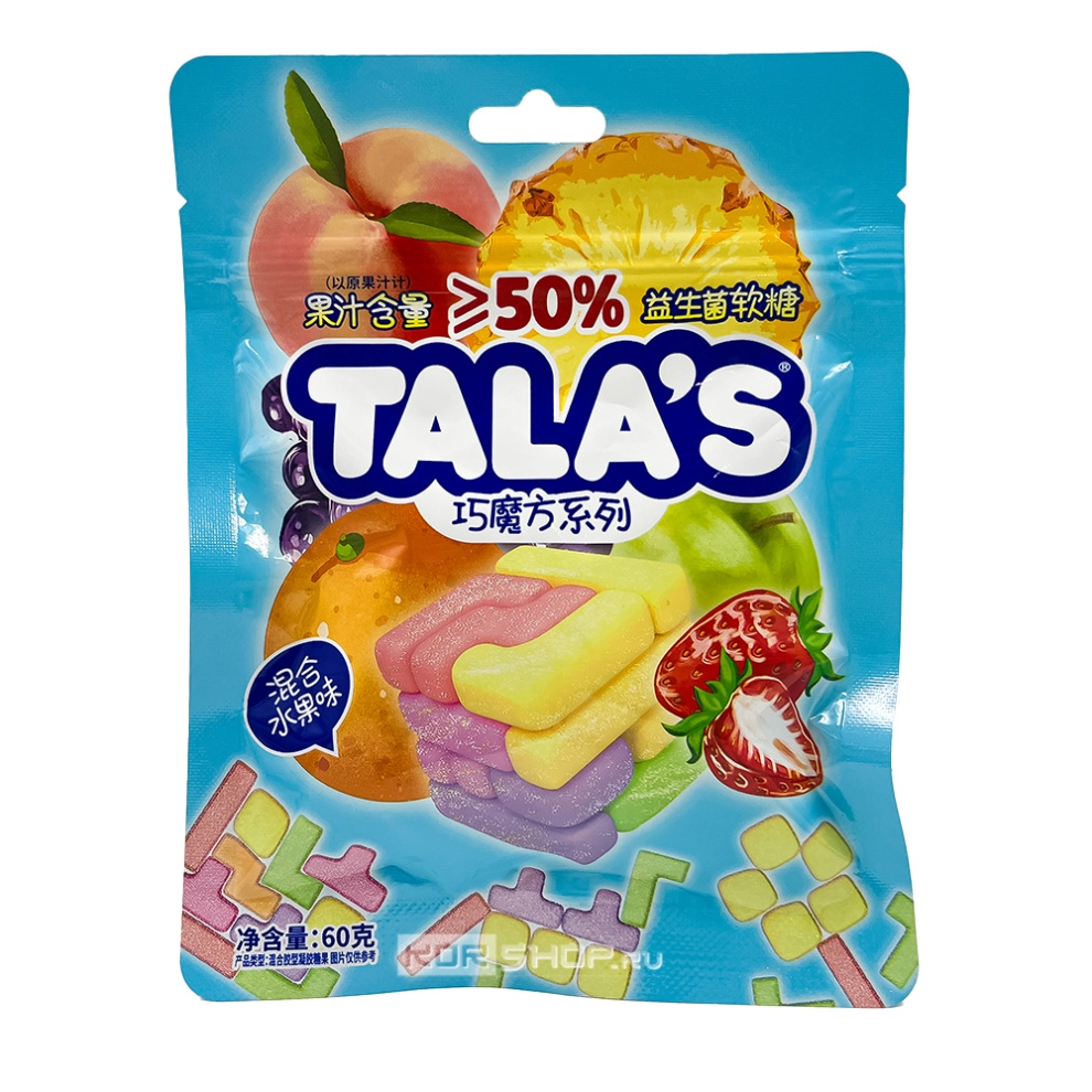 Жевательный мармелад с пробиотиками Микс фруктов Magic Cube Tala's, Китай, 60 г Жевательный мармелад с пробиотиками Микс фруктов Magic Cube Tala's, Китай, 60 г