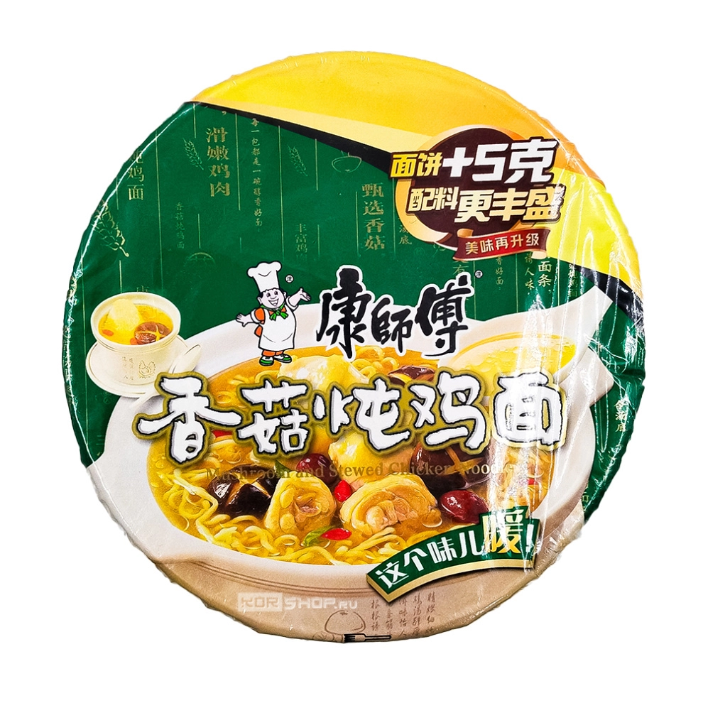 Лапша б/п со вкусом тушеной курицы с грибами Kangshifu, Китай, 106 г