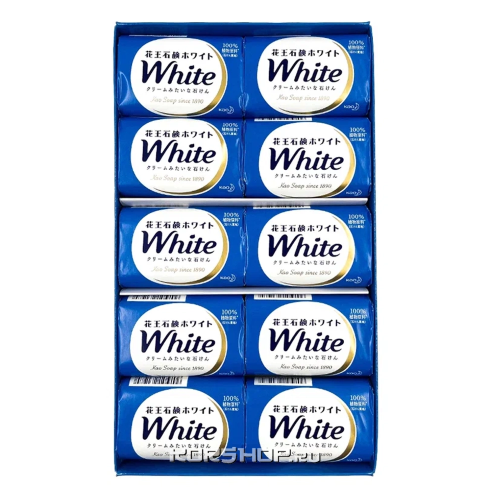 Мыло туалетное кусковое Цветочный аромат White KAO, Япония, 850 г (85 г х 10 шт)