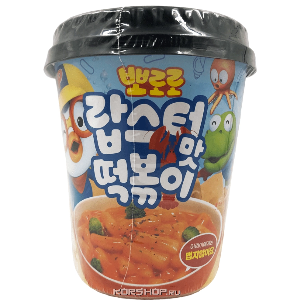 Рисовые палочки Токпокки с кремовым соусом со вкусом омара Pororo Grunamu, Корея, 115 г