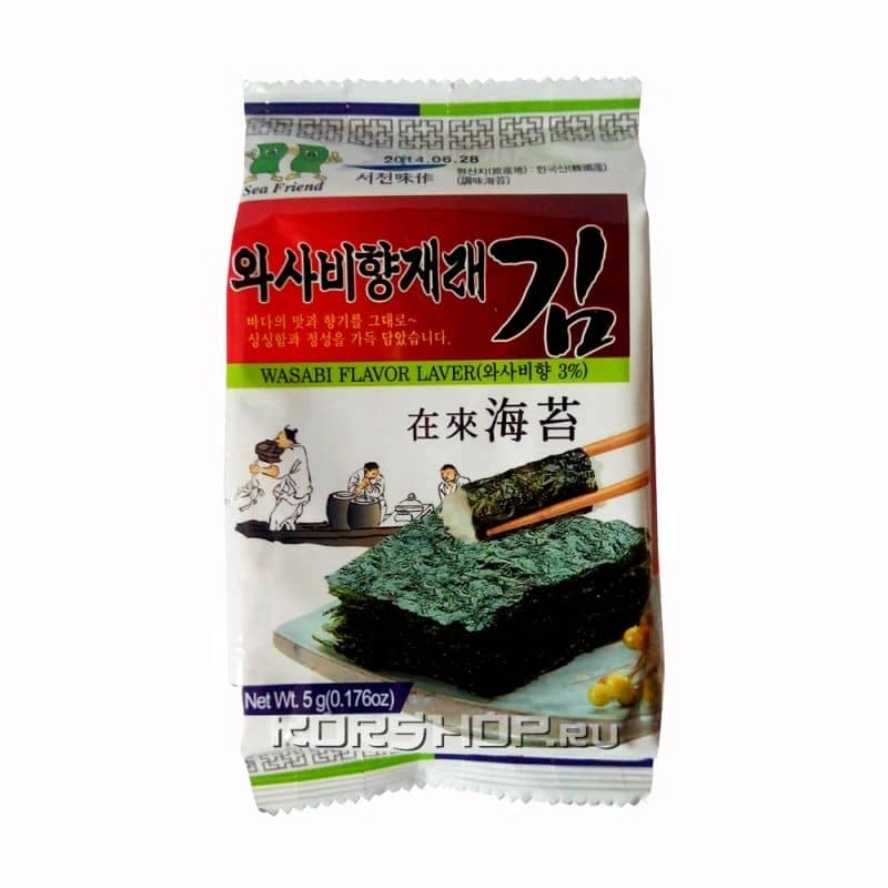 Блок (3 уп. по 5 г) Морская капуста со вкусом приправы васаби Морской друг, Корея, 5 г х 3 шт. Блок (3 уп. по 5 г) Морская капуста со вкусом приправы васаби Морской друг, Корея, 5 г х 3 шт.