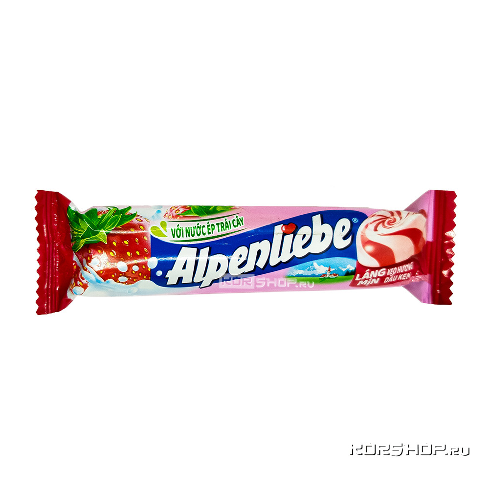 Леденцовая карамель со вкусом клубники со сливками Alpenliebe, Вьетнам, 32 г