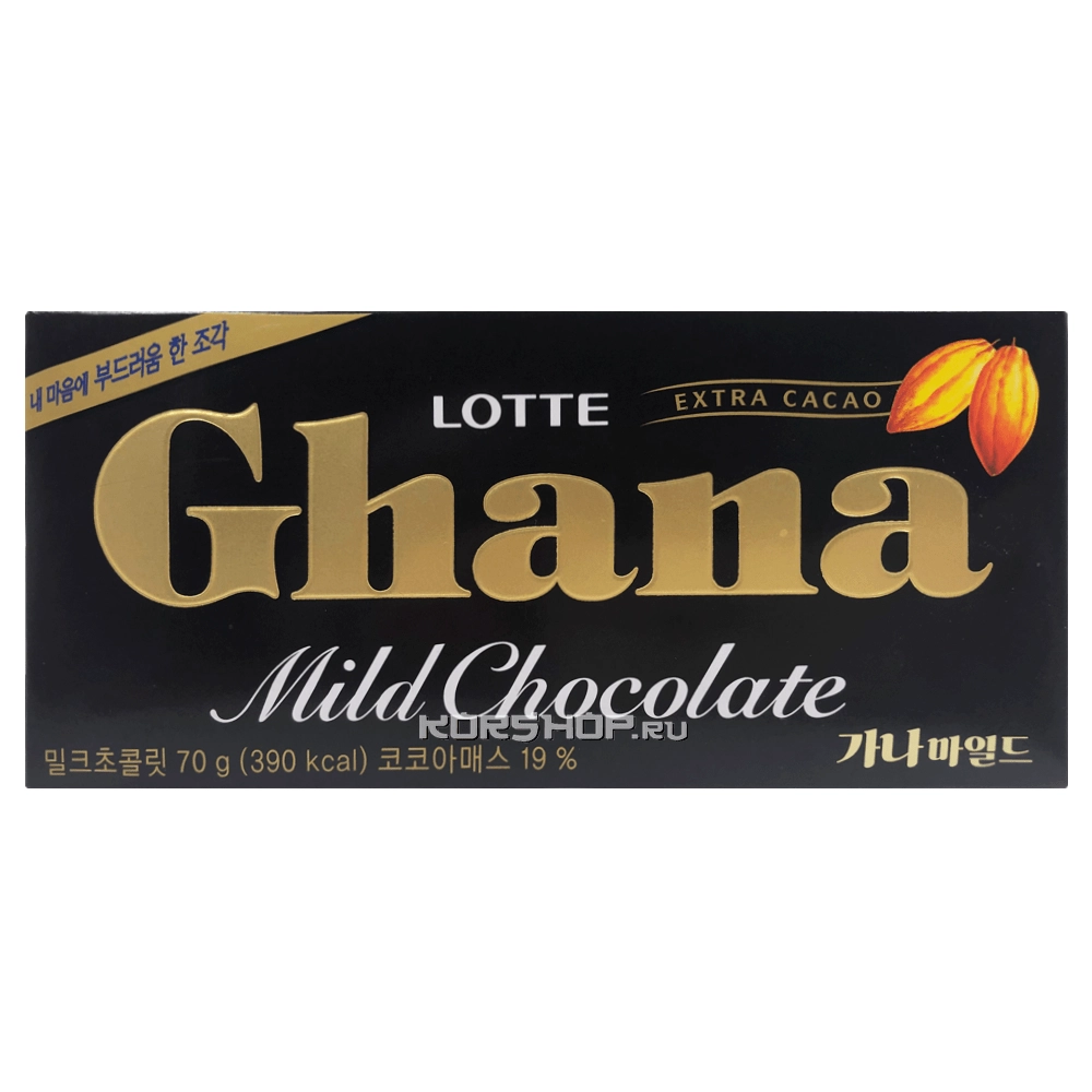 Мягкий шоколад Гана Ghana Lotte, Япония, 70 г Мягкий шоколад Гана Ghana Lotte, Япония, 70 г
