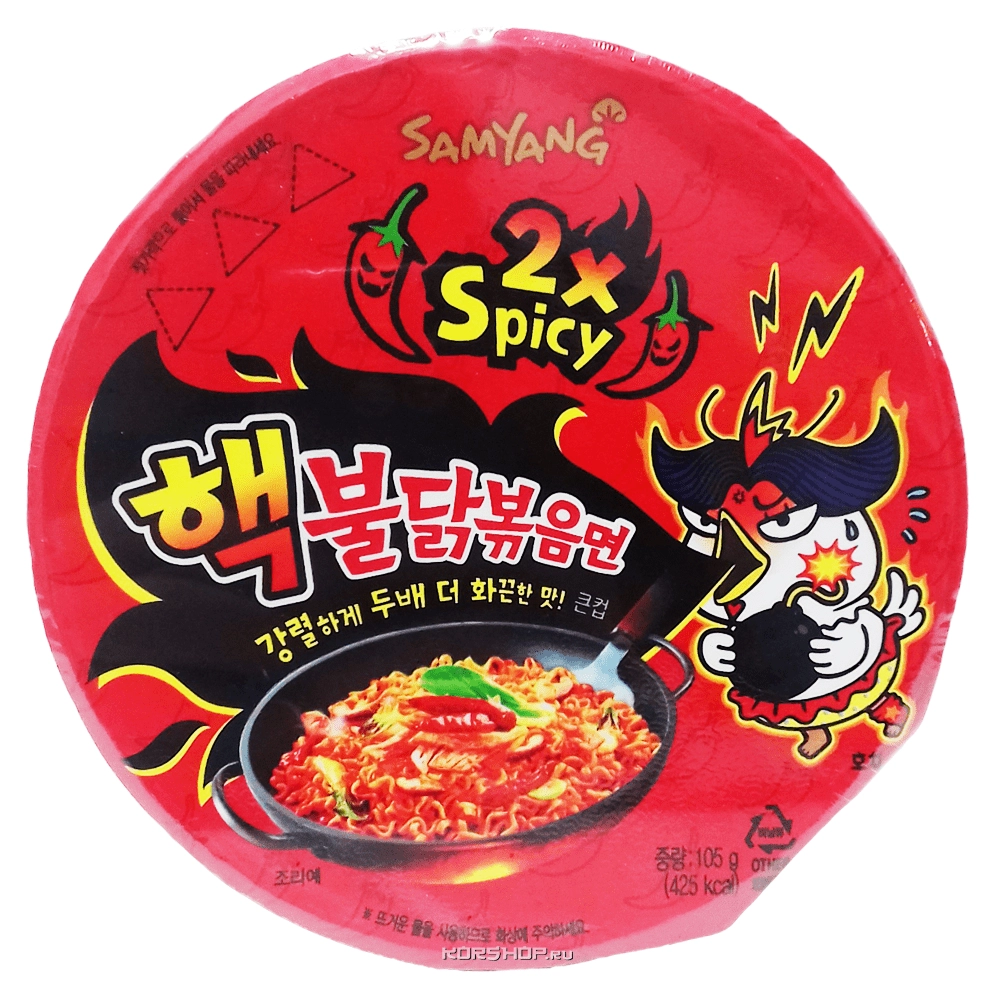 Экстра острая лапша со вкусом курицы 2хSpicy Samyang, Корея, 105 г Экстра острая лапша со вкусом курицы 2хSpicy Samyang, Корея, 105 г