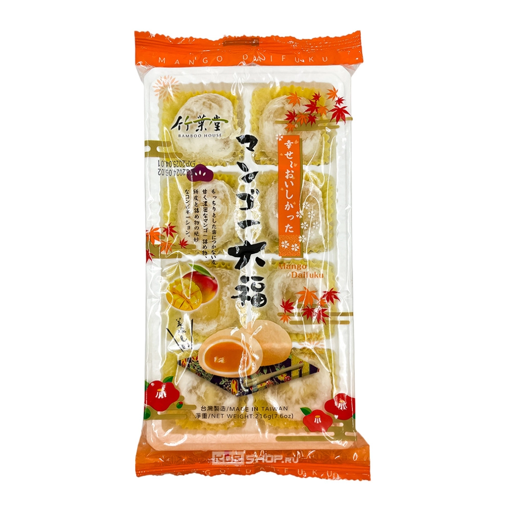 Моти со вкусом манго Bamboo House, Тайвань, 216 г Моти со вкусом манго Bamboo House, Тайвань, 216 г