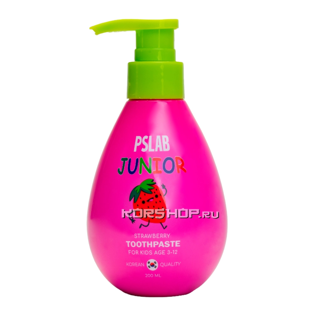 Детская зубная паста со вкусом клубники Junior Pslab, Корея, 200 мл Детская зубная паста со вкусом клубники Junior Pslab, Корея, 200 мл