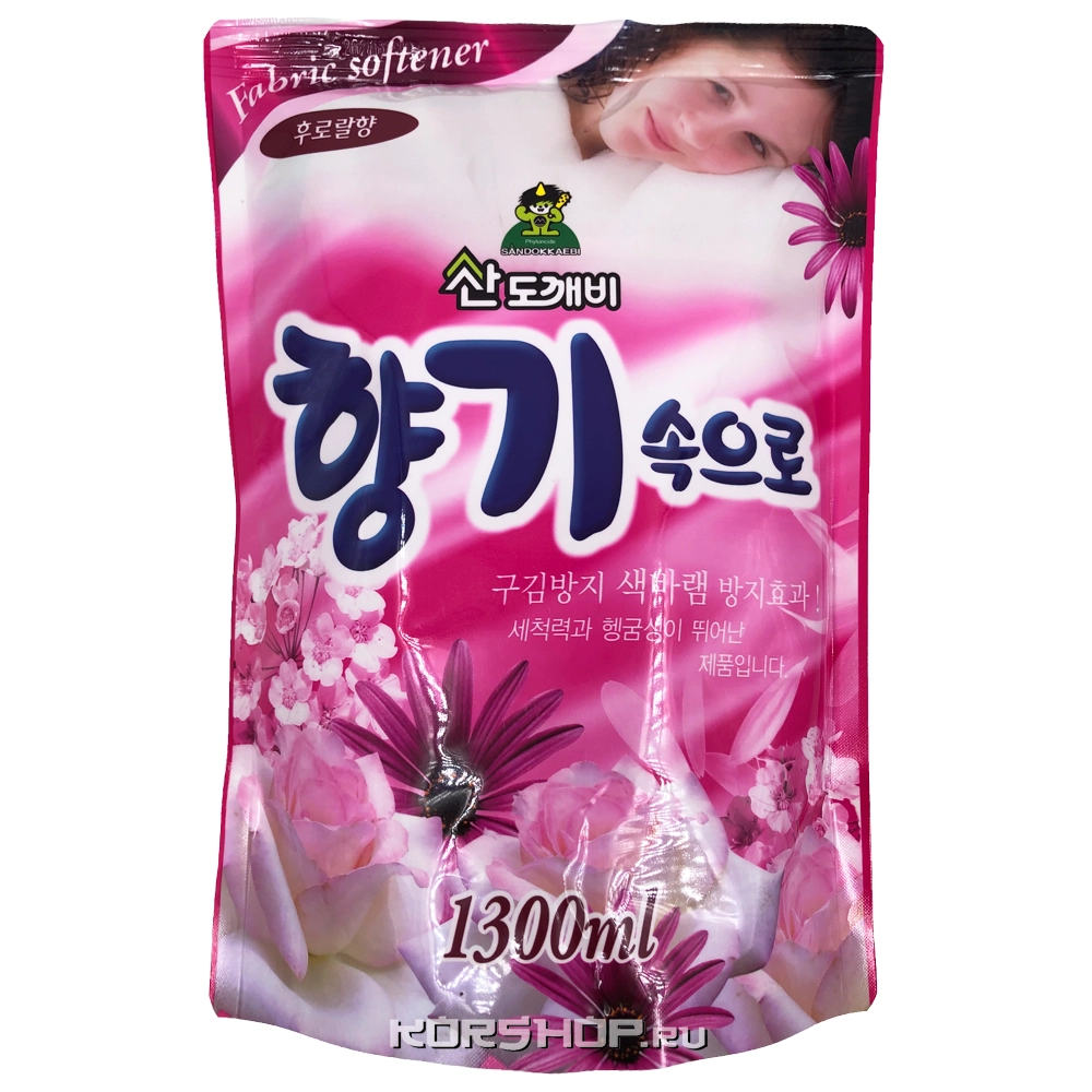 Кондиционер для белья "Цветочный" Soft Aroma Sandokkaebi, Корея, 1300 мл Кондиционер для белья "Цветочный" Soft Aroma Sandokkaebi, Корея, 1300 мл