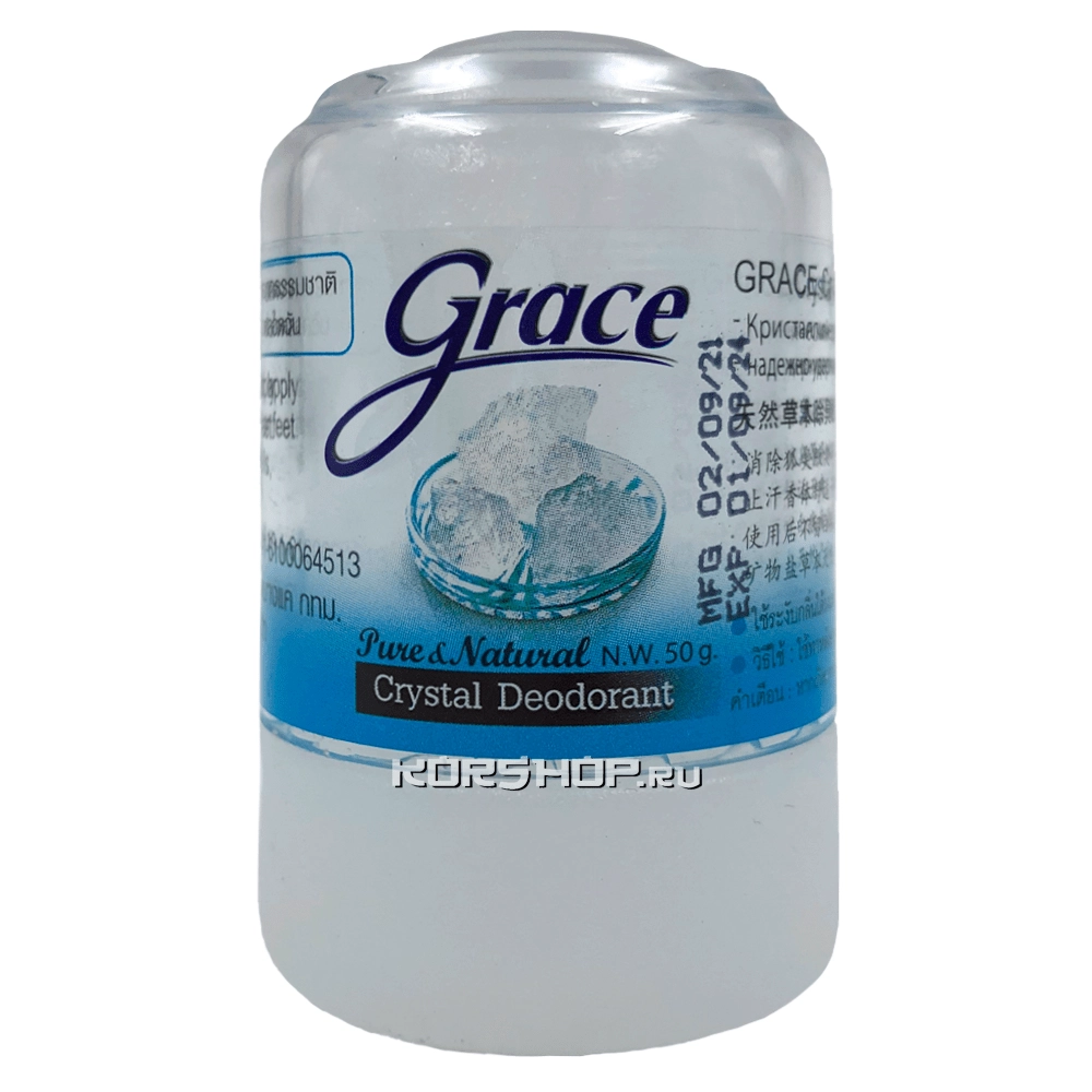Натуральный кристаллический дезодорант Grace, Таиланд, 50 г Натуральный кристаллический дезодорант Grace, Таиланд, 50 г