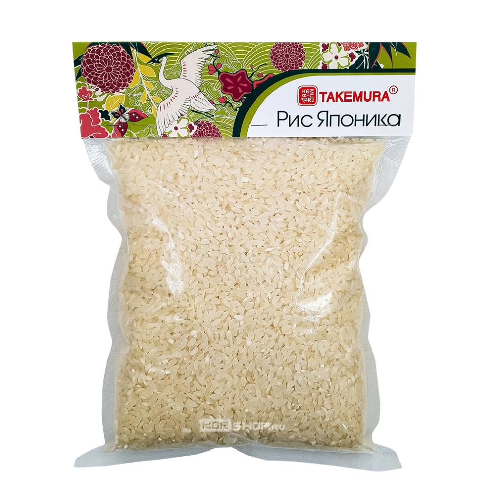 Круглозерный шлифованный рис Японика (первый сорт) Takemura, 800 г Круглозерный шлифованный рис Японика (первый сорт) Takemura, 800 г