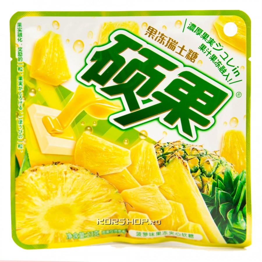 Жевательные конфеты Ананас Fruit Jelly, Китай, 23 г Жевательные конфеты Ананас Fruit Jelly, Китай, 23 г