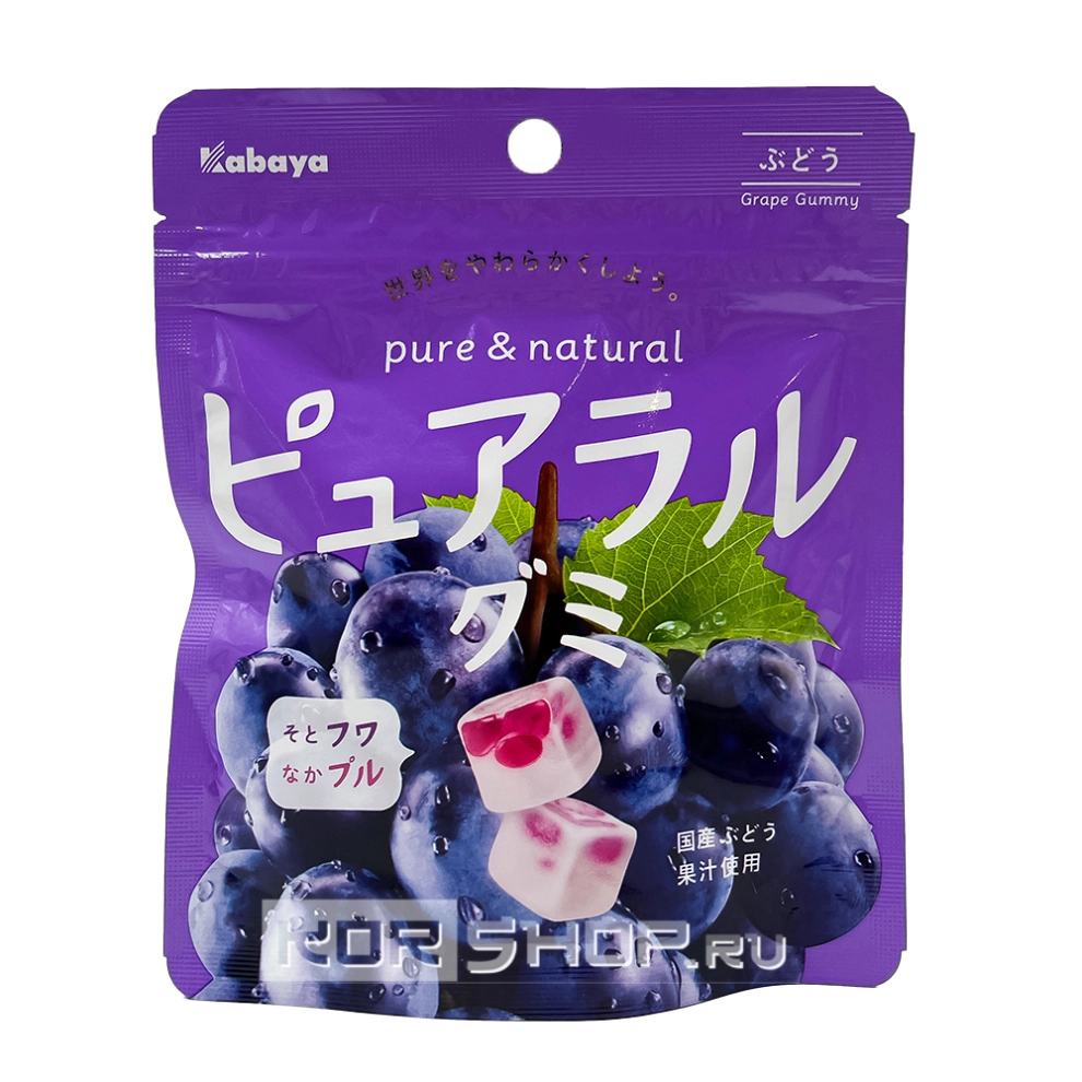 Мармелад со вкусом горного винограда Gummy Pureral Kabaya, Япония, 50 г