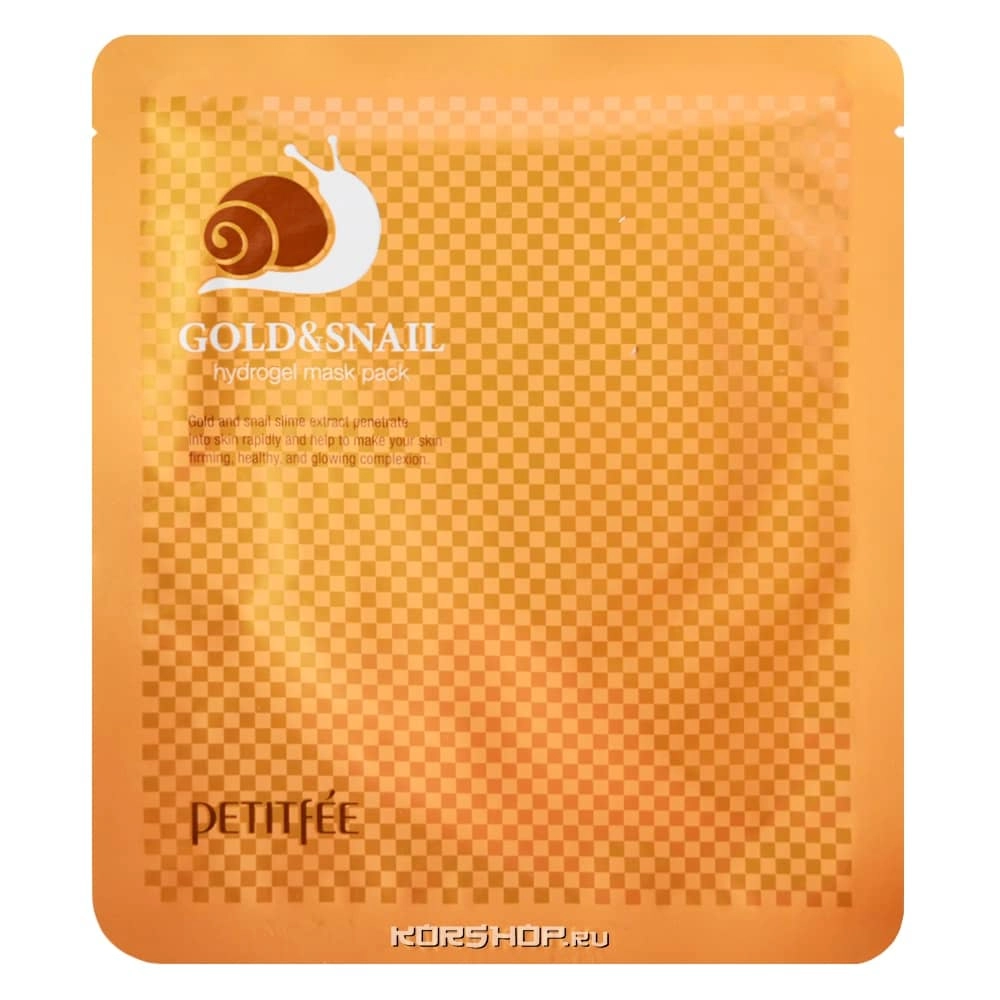 Гидрогелевая маска с муцином улитки и частичками золота Petitfee, Корея, 30 г