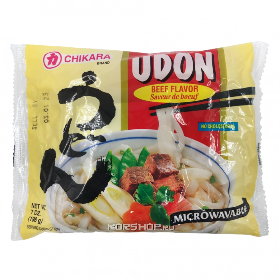 Лапша б/п со вкусом говядины Chikara Udon, 198 г