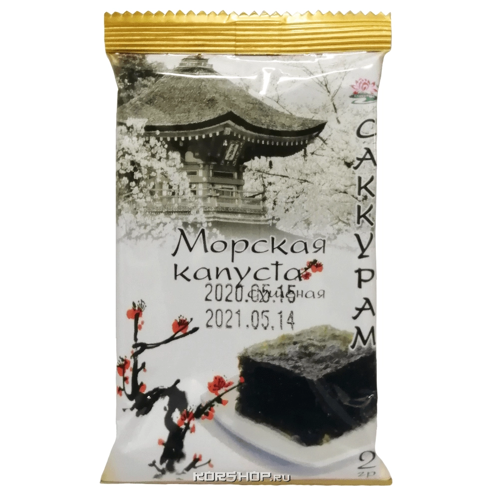Сушеная обжаренная морская капуста "Саккурам", Корея, 2 г