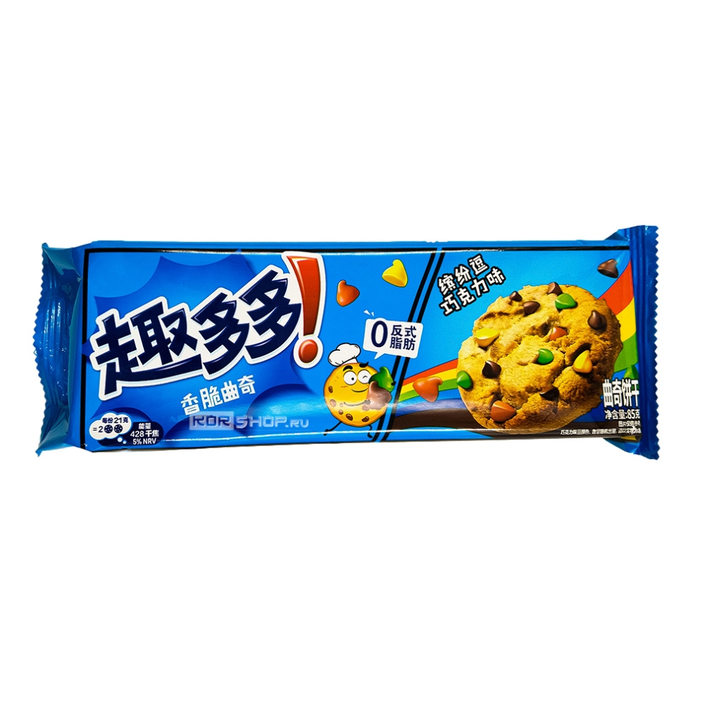 Хрустящее печенье с кусочками разноцветного шоколада Yizi, Китай, 85 г
