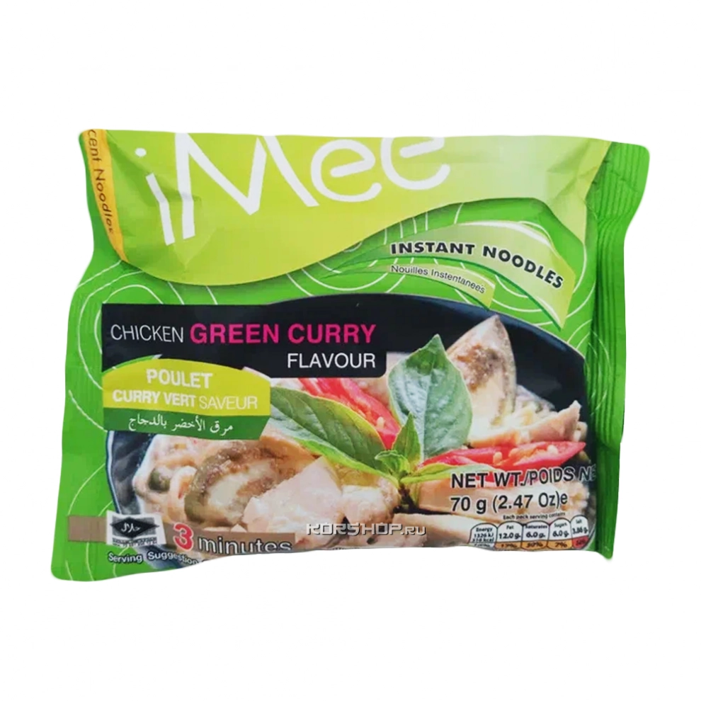 Лапша б/п с зелёной пастой карри и вкусом курицы Imee, Таиланд, 70 г