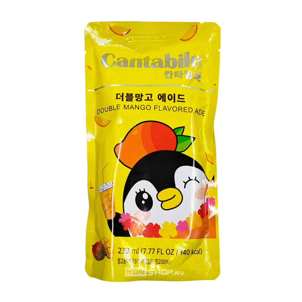 Напиток с насыщенным вкусом манго (Double Mango Flavored Ade) Кантабиле / Cantabile, Корея, 230 мл