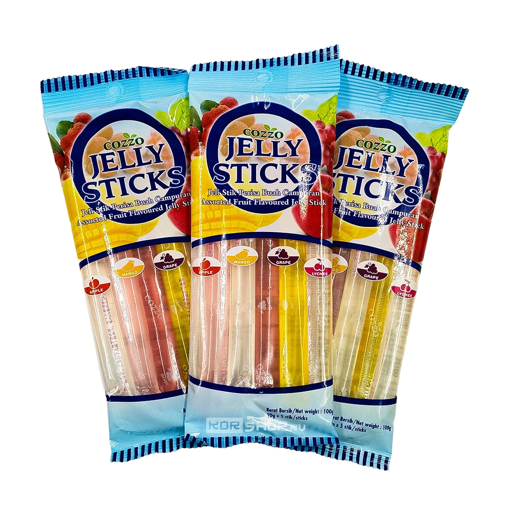 Набор (3 уп.) Желейные палочки "Фруктовое Ассорти" Коззо/Cozzo, Малайзия, 100 г *3 уп.