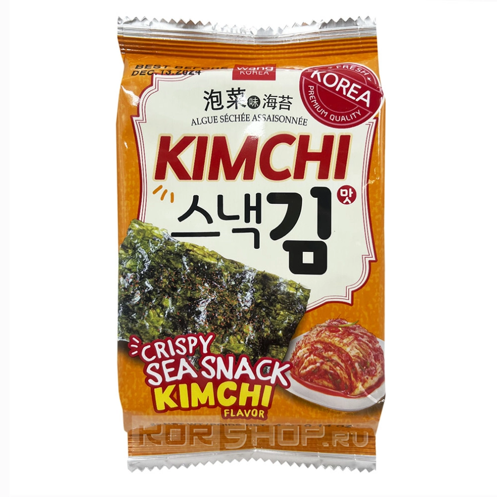 Чипсы из морской капусты со вкусом кимчи Wang, Корея, 4 г Чипсы из морской капусты со вкусом кимчи Wang, Корея, 4 г