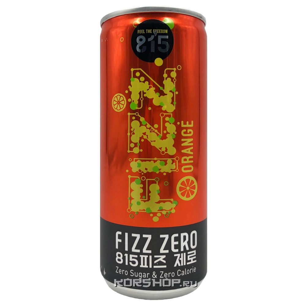 Газированный б/а напиток Апельсин Fizz 815 Woongjin, Корея, 250 мл