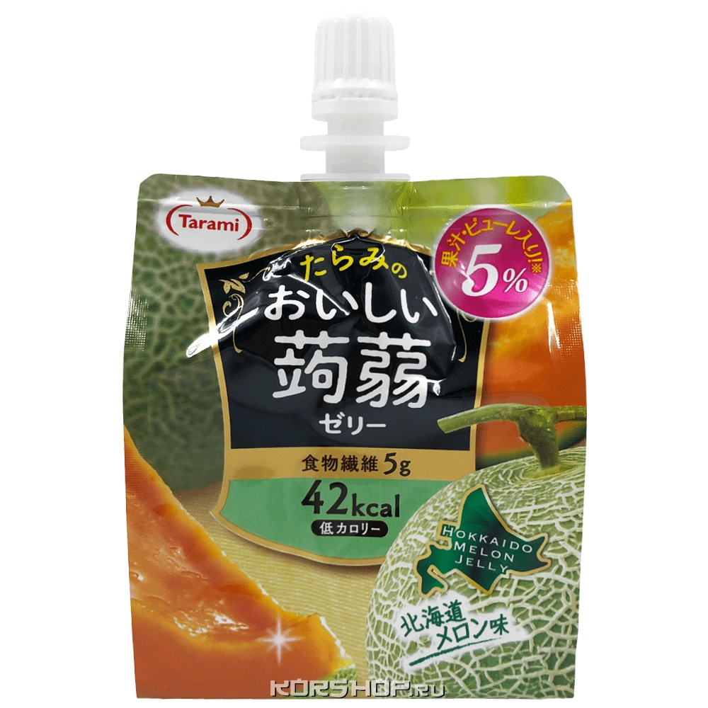 Питьевое желе с конняку со вкусом хоккайдской дыни Tarami, Япония, 150 г