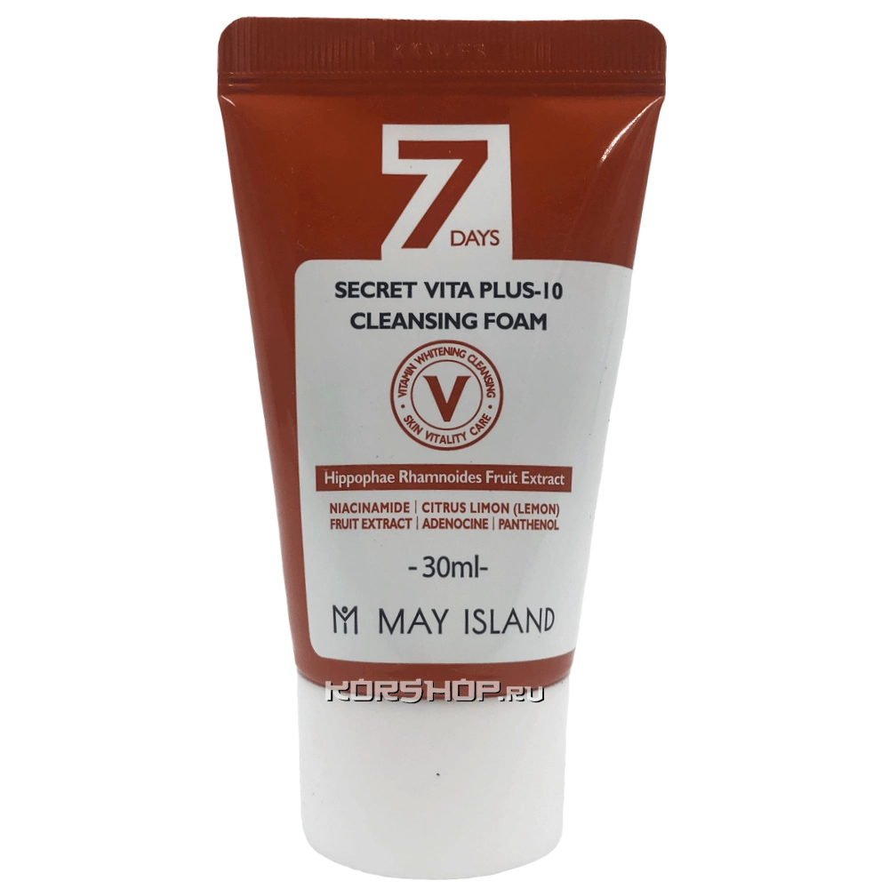 Пенка для умывания с экстрактом облепихи Vita Plus-10 May Island 7 Days Secret, Корея, 30 мл Пенка для умывания с экстрактом облепихи Vita Plus-10 May Island 7 Days Secret, Корея, 30 мл