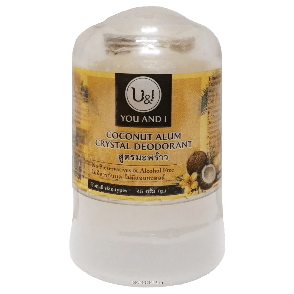 Дезодорант кристалл с кокосом You and I, Таиланд, 45 г Дезодорант кристалл с кокосом You and I, Таиланд, 45 г