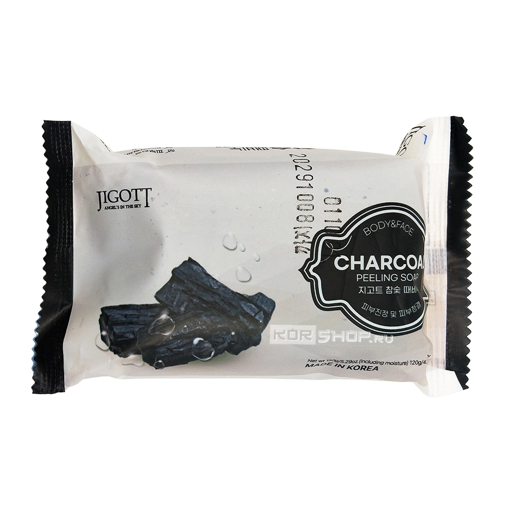 Пилинг-мыло с древесным углем для лица и тела (Peeling Soap Charcoal) Jigott, Корея, 150 г