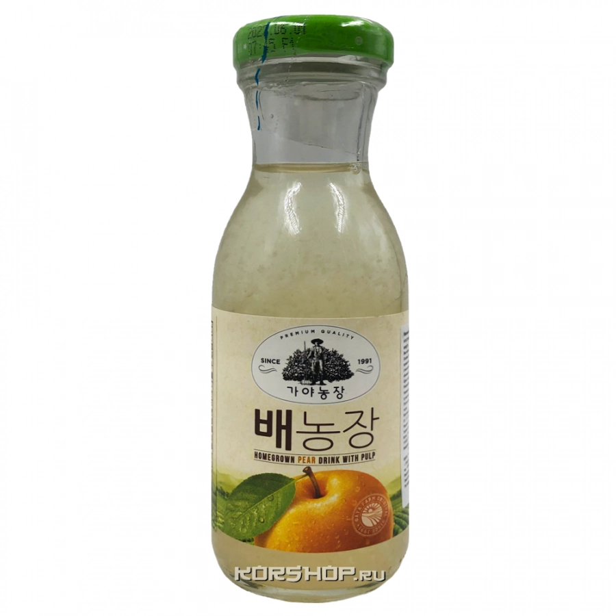 Сокосодержащий грушевый напиток с сахаром и мякотью Gaya Farm Woongjin, Корея, 180 мл