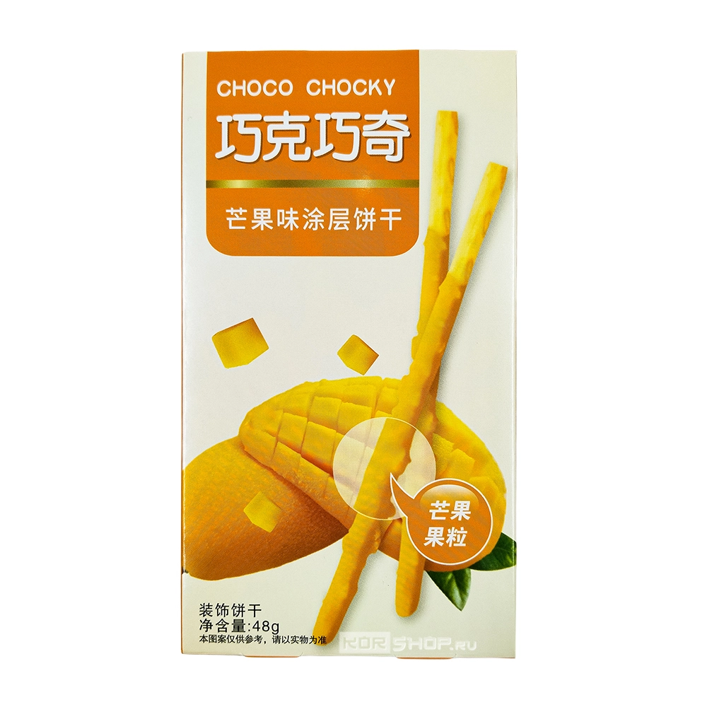 Палочки в глазури со вкусом манго Choco Chocky QiaoKeQiaoQi, Китай, 48 г Палочки в глазури со вкусом манго Choco Chocky QiaoKeQiaoQi, Китай, 48 г