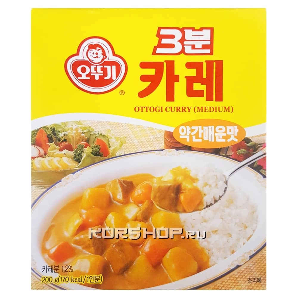 Среднеострый готовый соус карри Ottogi, Корея, 200 г