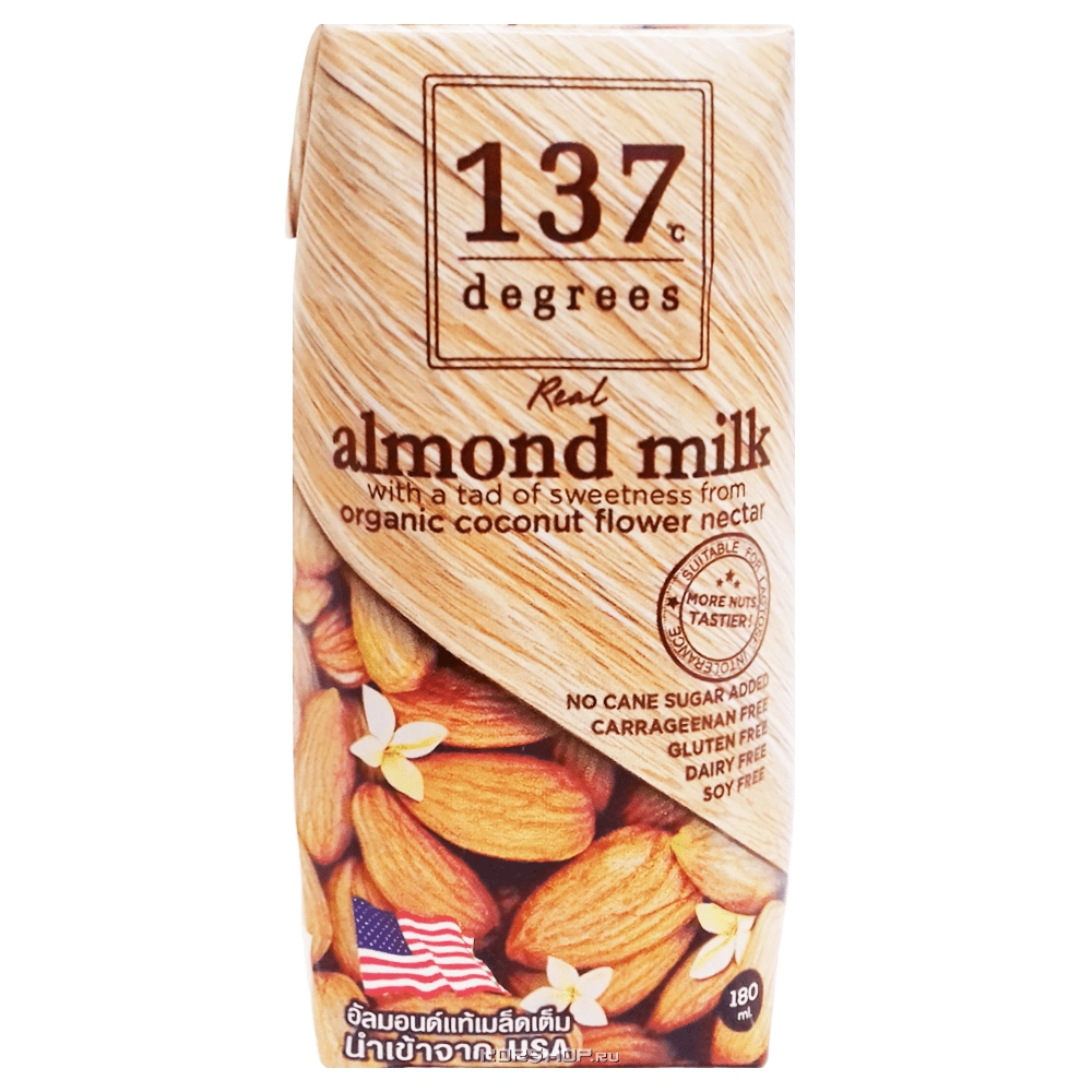 Миндальное молоко с нектаром кокосовых соцветий 137 Degrees, Таиланд, 180 мл Миндальное молоко с нектаром кокосовых соцветий 137 Degrees, Таиланд, 180 мл