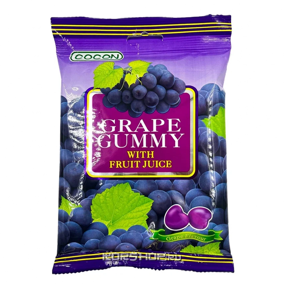 Мармелад жевательный со вкусом винограда Cocon, Малайзия, 100 г Мармелад жевательный со вкусом винограда Cocon, Малайзия, 100 г