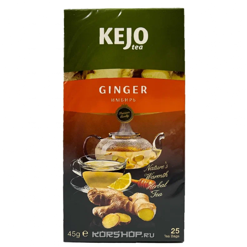 Чай с имбирём в пакетиках Ginger Tea Kejo, Россия, 45 г