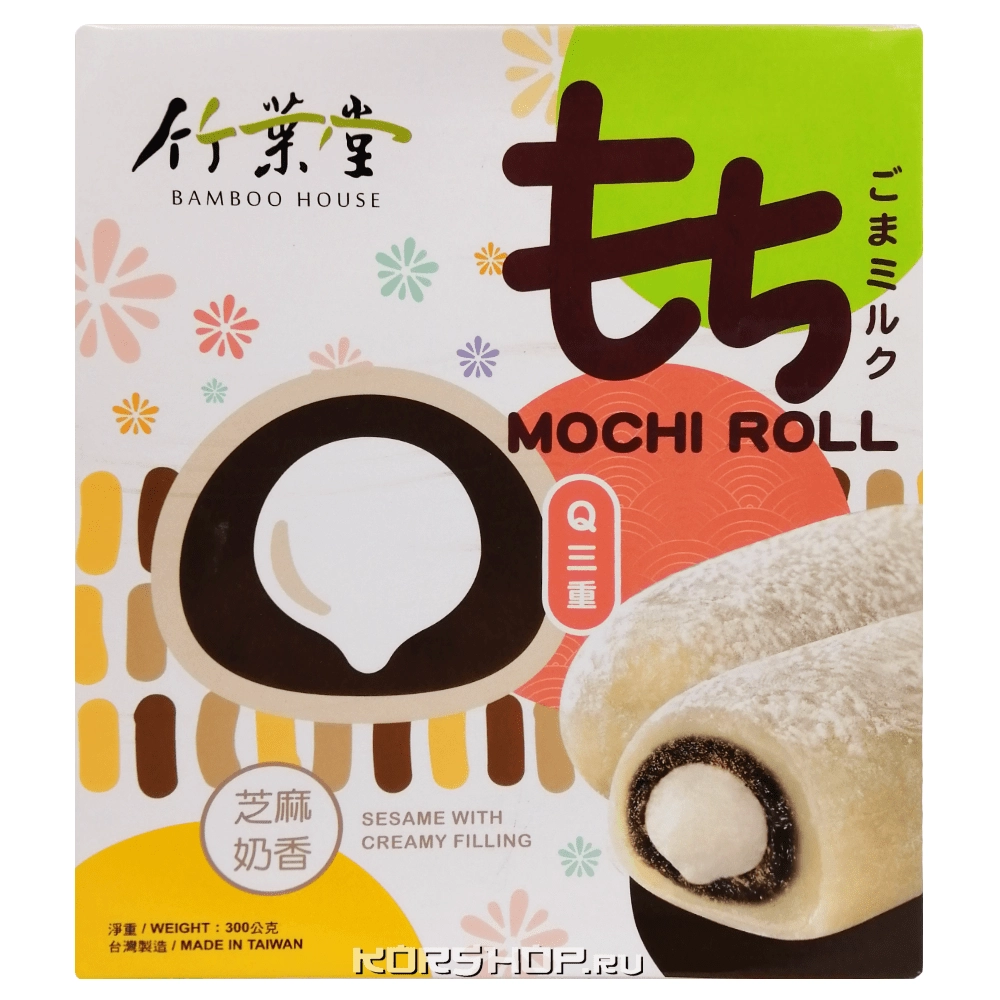 Молочные трехслойные моти роллы с кунжутом Bamboo House, Тайвань, 300 г. Молочные трехслойные моти роллы с кунжутом Bamboo House, Тайвань, 300 г.
