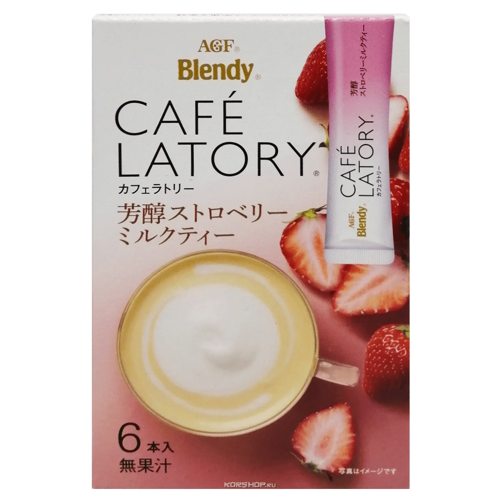 Растворимый чай Клубника со Сливками Cafe Latory AGF, Япония, 66 г Растворимый чай Клубника со Сливками Cafe Latory AGF, Япония, 66 г