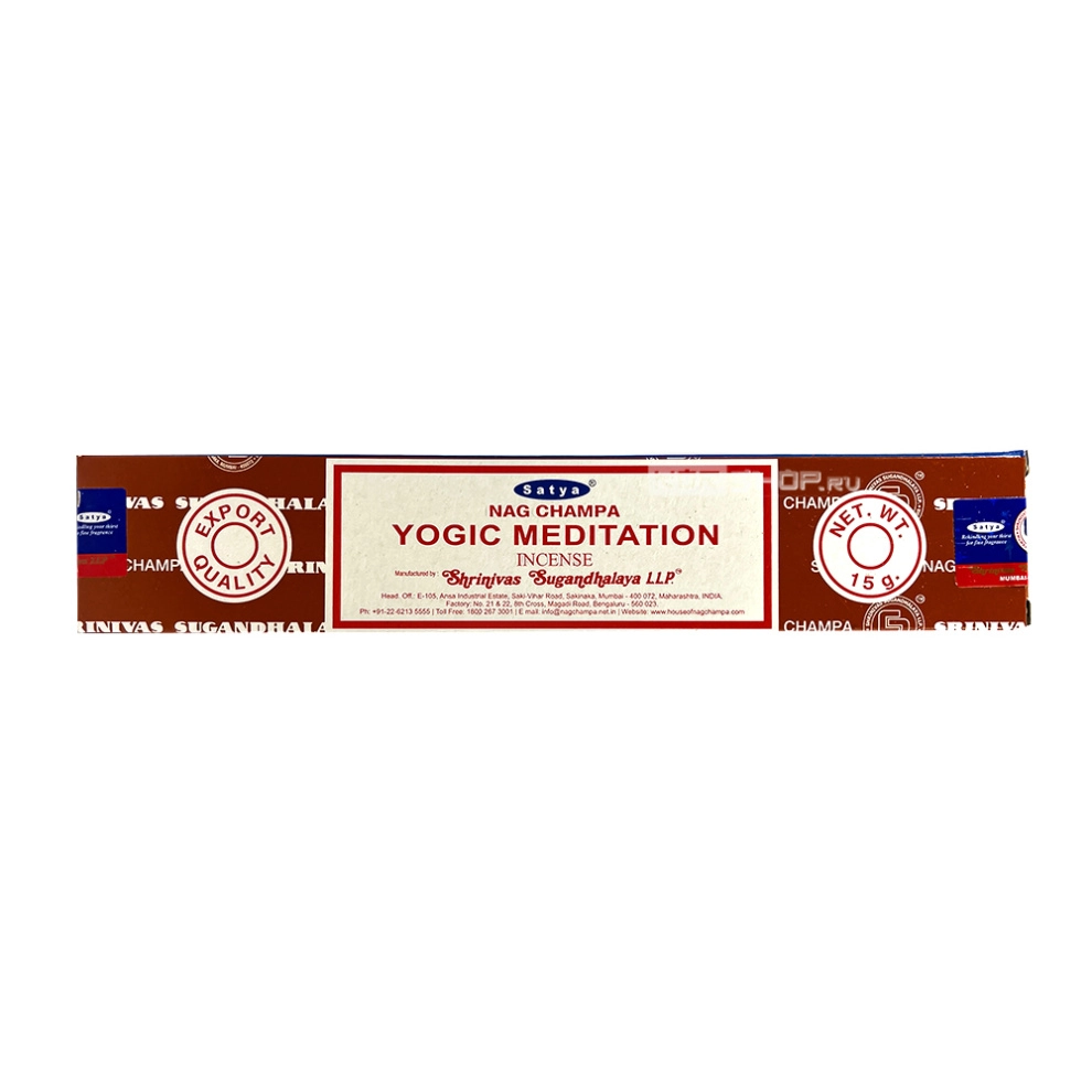 Ароматические палочки (благовония) «Йога Медитация» Yogic meditation Incense Satya, Индия, 15 г Ароматические палочки (благовония) «Йога Медитация» Yogic meditation Incense Satya, Индия, 15 г